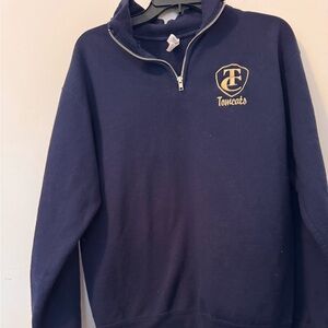 Theil College Tom Cat 1/4 zip pullover navy size medium